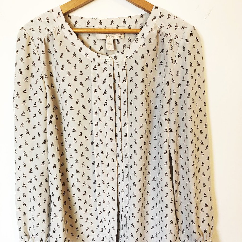 Banana Republic Heritage | Grey Bird Pattern Shirt